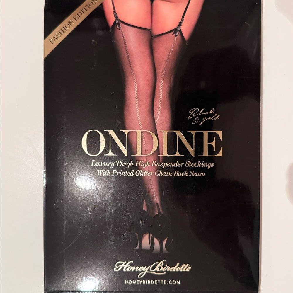Honey Birdette Ondine Black Stockings